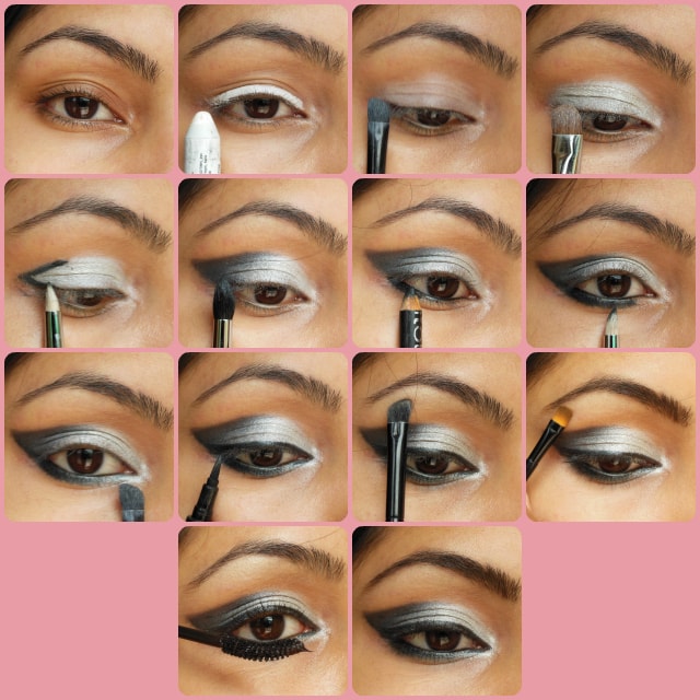 silver smokey eye brown eyes