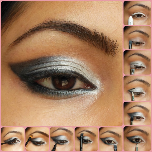 silver smokey eye brown eyes