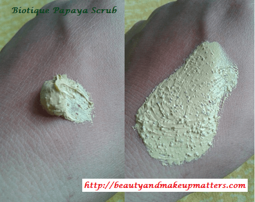 Biotique-Papaya-Scrub-Swatches