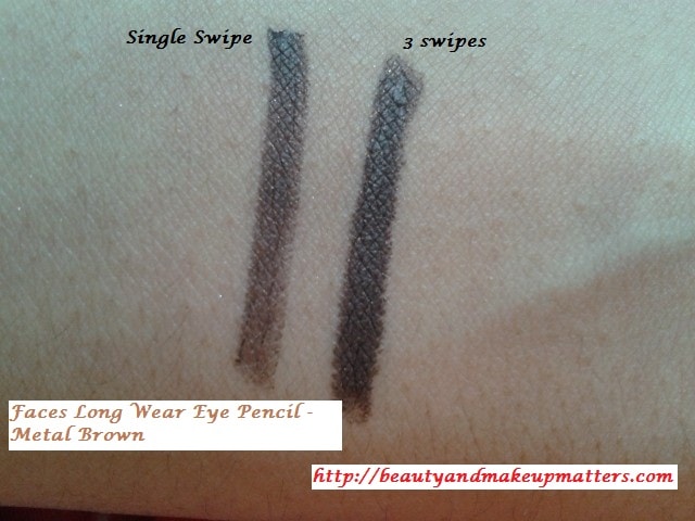 Faces-Canada-Long-Wear-Eye-Pencil-Metal-Brown-Swatch