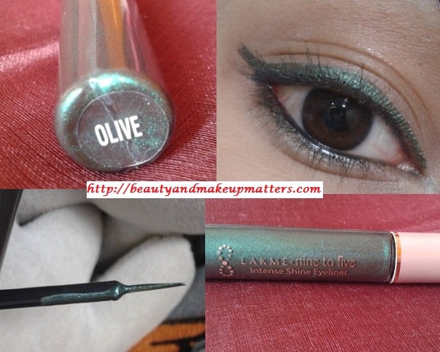 Lakme-Nine-To-Five-Intense-Shine-Liner-Olive-Look