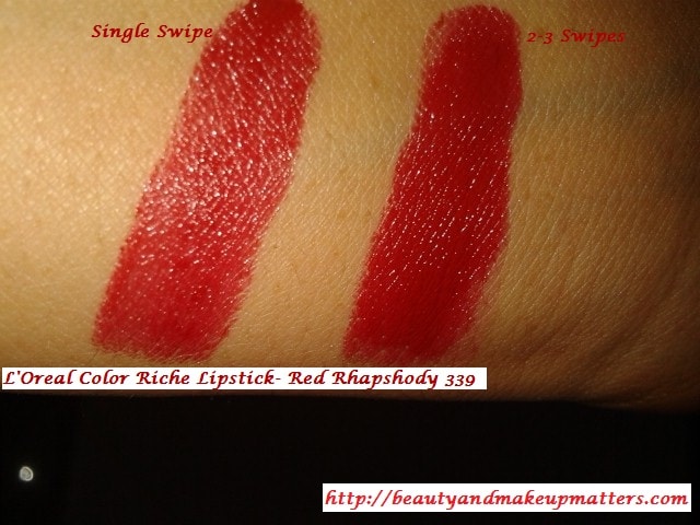 Loreal-Color-Riche-Lipstick-Red-Rhapshody-Swatch