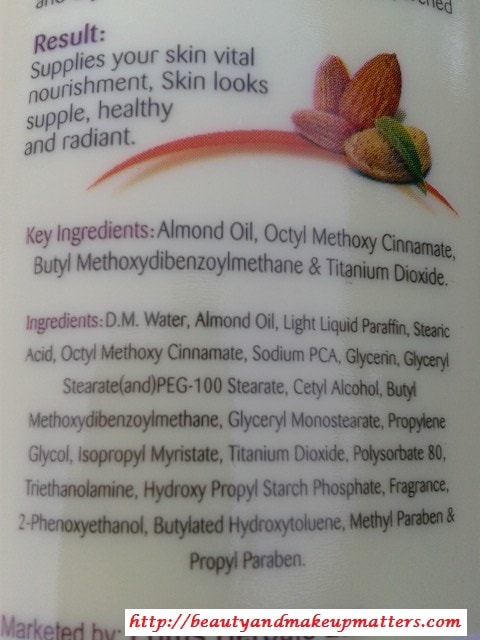 Lotus-Herbals-Almond-Nourish-Body-Lotion-SPF-20-Ingredients