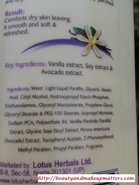 Lotus-Herbals-Vanilla-Velvet-Body-Lotion-Ingredients