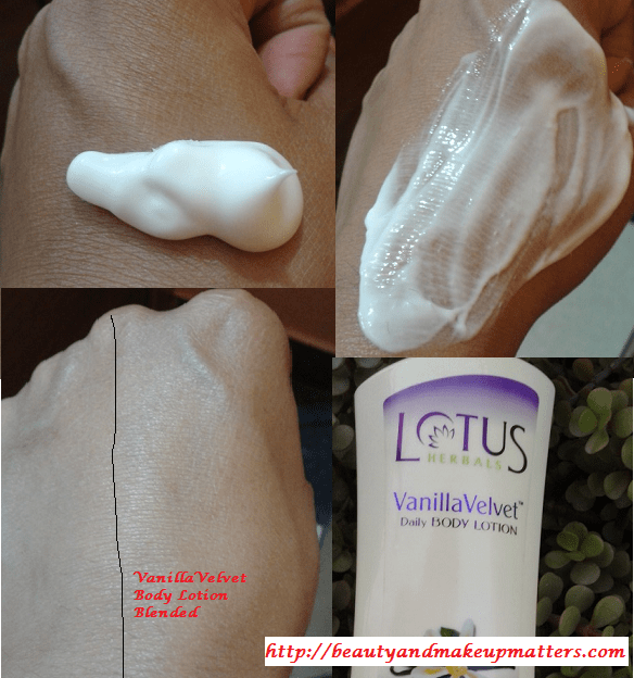 Lotus-Herbals-Vanilla-Velvet-Body-Lotion-Swatches