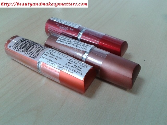 Maybelline-Moisture-Extreme-Cranberry-DuskyMauve-CoralPink-Lipstick