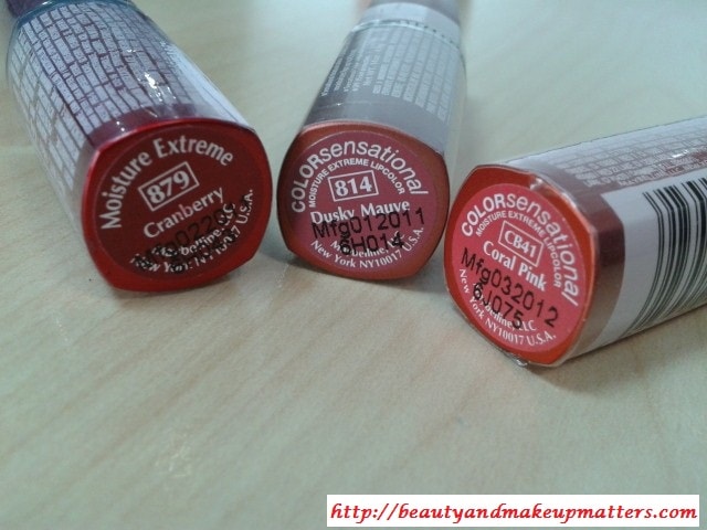 Maybelline-Moisture-Extreme-Lipstick-Cranberry-DuskyMauve-CoralPink