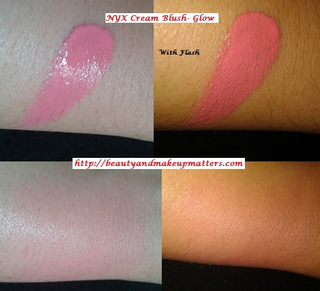 nyx cream blush swatches rose petal