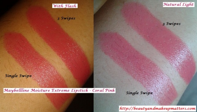 Maybelline-Moisture-Extreme-Lipstick-Coral-Pink-Swatches