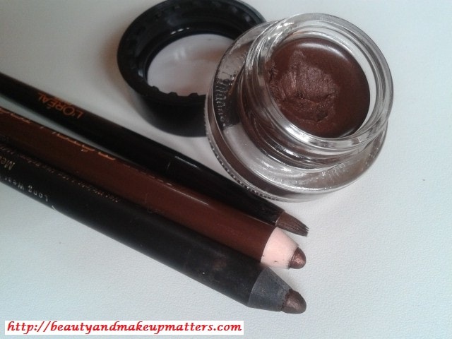 Shimmery-Brown-Eye-liners-L'Oreal-Gel-Liner-Faces-Eye-Pencil-Bourjois-Eye-Pencil