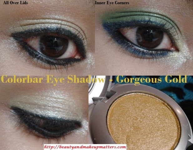 Colorbar-Single-Eye-Shadow-Gorgeous-Gold-EOTD