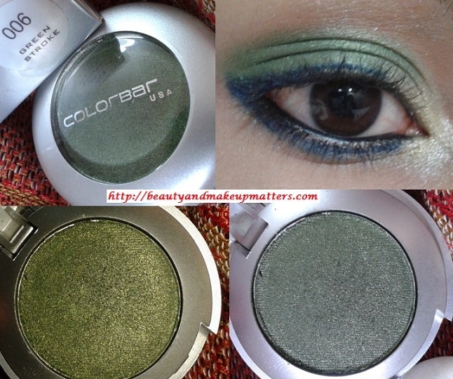 Colorbar-Single-Eye-Shadow-Green-Stroke-Look