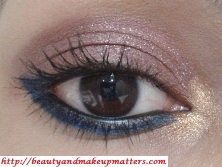 Copper-Pink-Eyes-with-Blue-Eye-Liner-Eye-Makeup-Tutorial-EOTD