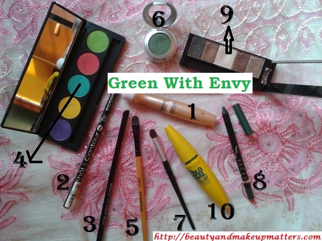 Eye-Makeup-Tutorial-Green-with-Envy-Eyes-Products-Used