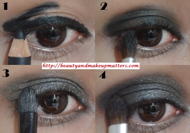 Eye-Makeup-Tutorial-Greyish-Black-Shimmery-Smokey-Eyes-Look1