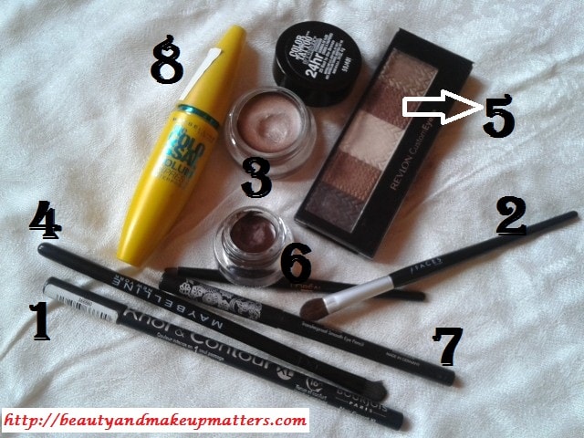 Products-Used-for-Metallic-Shimmery-Bronze-Eyes-With-Maybelline-Bad-To-Bronze