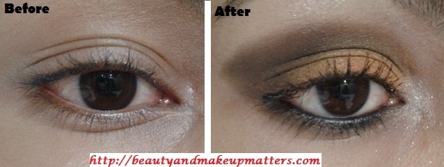 Eye-Makeup-Tutorial-Orange-brown-eyes-Before-After