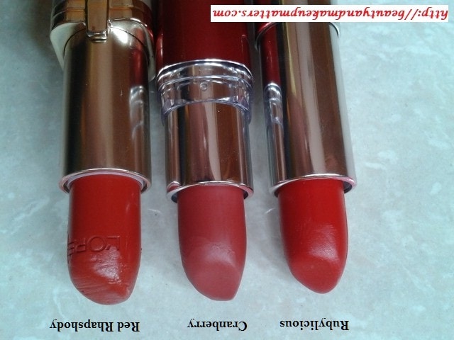 Red-Lipsticks-L'OrealParis-MaybellineJewels-MaybellineMoistureExtreme