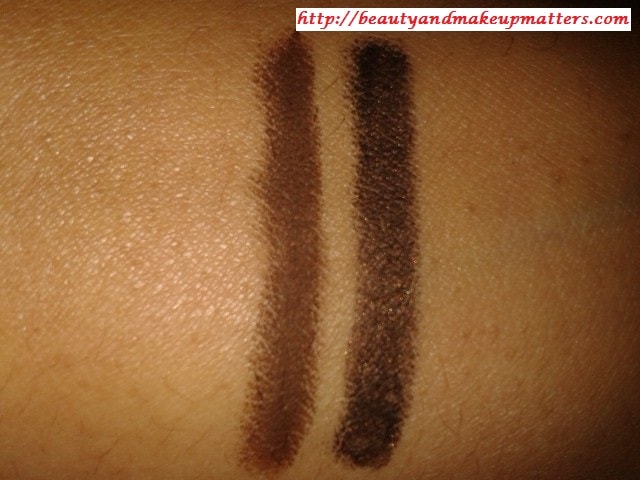 Faces-Long-Wear-Eye-Pencil-MetalBrown-And-SolidBrown-Comparison-Swatch