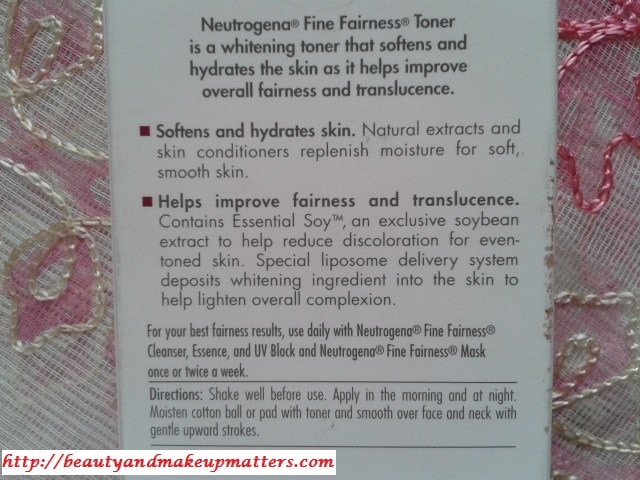 Neutrogena-Fine-Fairness-Toner-Claims