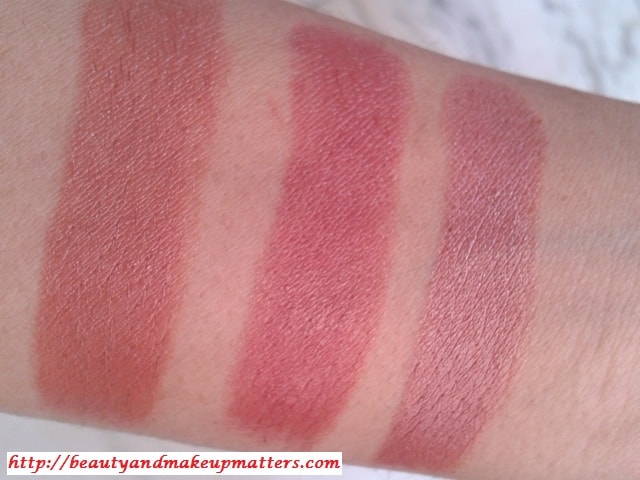 Revlon-ColorBurst-RosyNude-Maybelline-ColorSensational-MyMahogany-And-TotallyToffee-Lipstick-Swatch