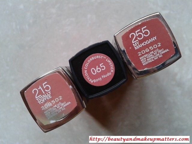 Revlon-RosyNude-Maybelline-ColorSensational-MyMahogany-and-TotallyToffee