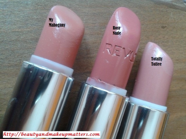 Revlon-RosyNude-Maybelline-MyMahogany-And-Totally-Toffee-Lipstick