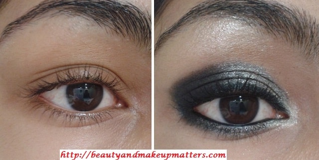 EyeMakeup-Shimmery-Grey&Black-Eyes-Before-After