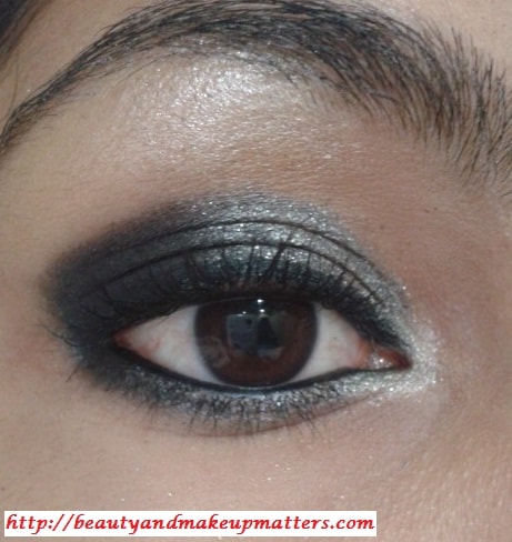 EyeMakeup-Shimmery-Grey&Black-Eyes-Look