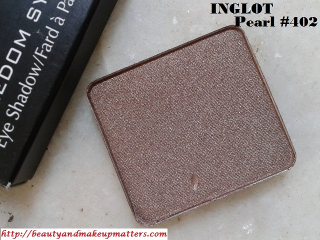 Inglot Freedom System Eye Shadow 402 Pearl Review, Swatch, EOTD ...