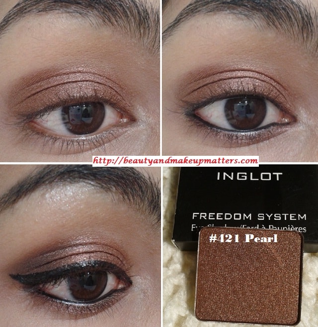 Inglot-Freedom-System-Pearl-EyeShadow-421-EOTD