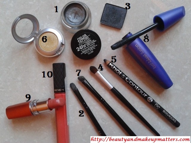 Products-Used-EyeMakeup-Shimmery-Grey&Black-Eyes