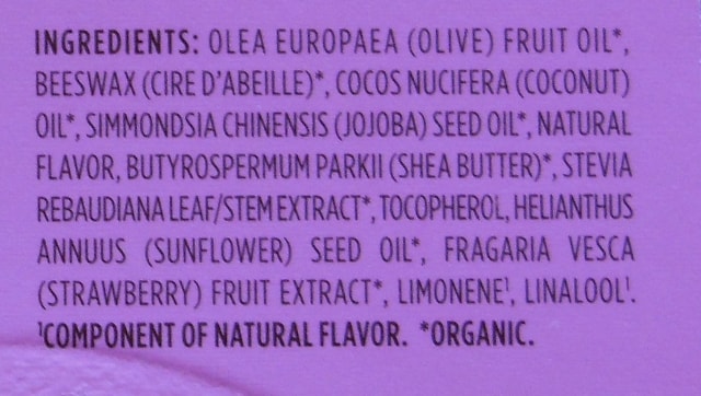 EOS Lip Balm Strawberry Sorbet Claims Ingredients