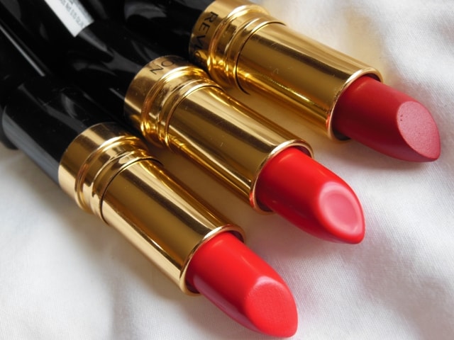 3 Revlon Superlustrous Red Lipstick Swatch