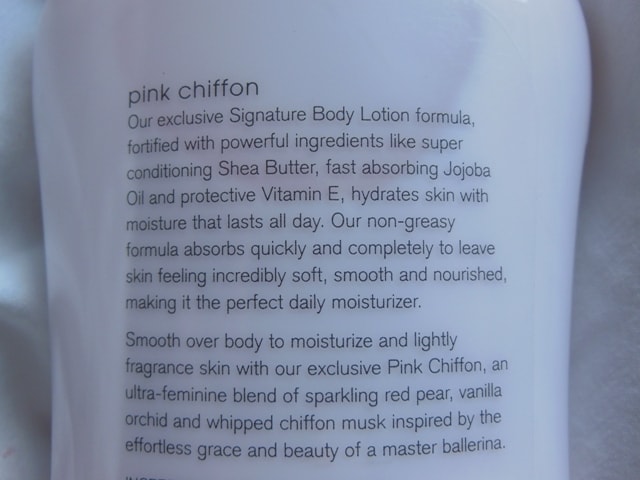 Bath and Body Works Pink Chiffon Body Lotion Claims