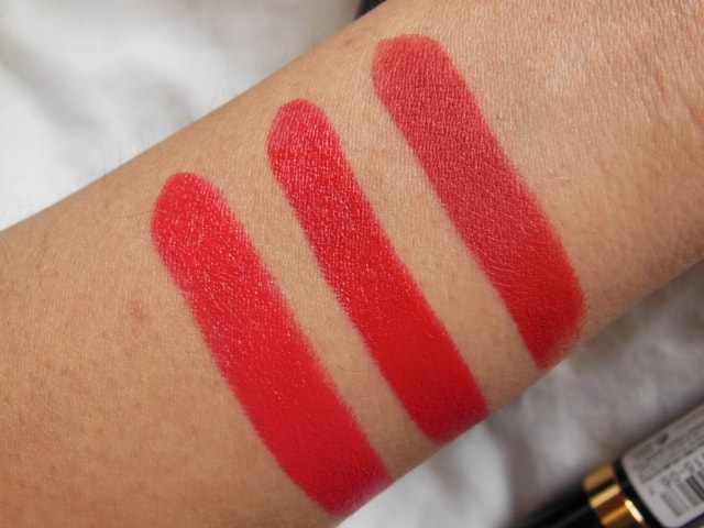 Swatch Fest- Revlon Superlustrous Red Lipstick-Really Red-Love That Red-Fire&Ice