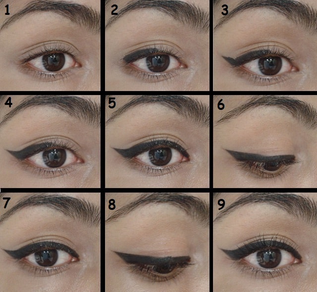 Winged Eye Liner Tutorial Steps