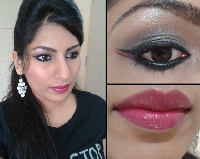 Birthday Look - Dual Winged Eye Liner & Glossy Fushcia Pink Lips