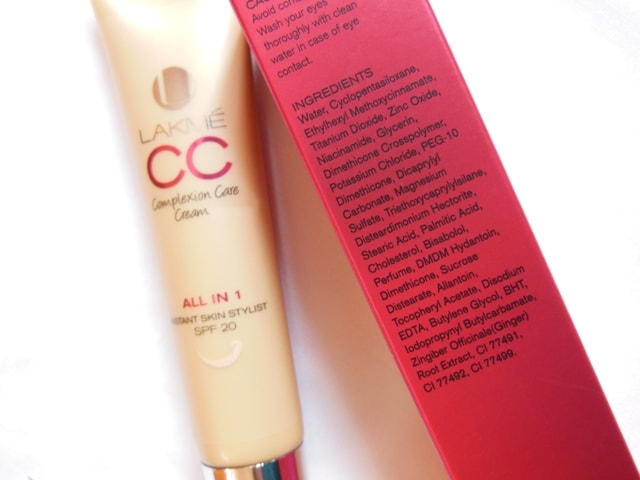 Lakme CC Complexion Care Cream Ingredients