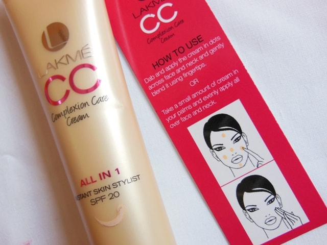 Lakme CC Cream All In One Instant Skin Stylist - Bronze DIrections