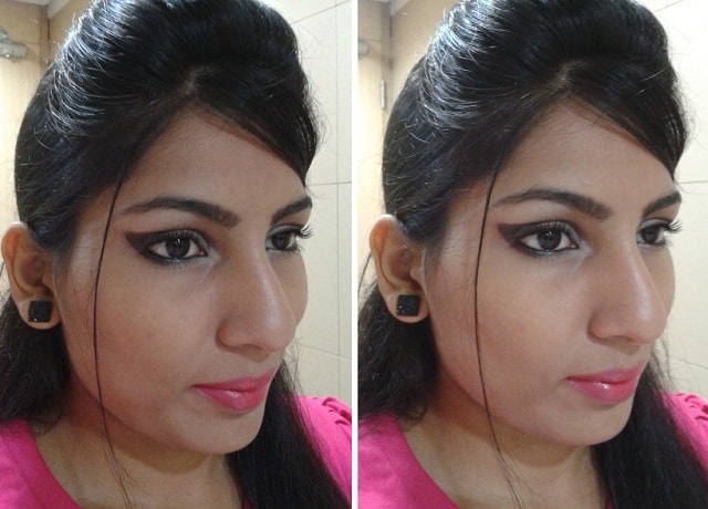 Look- Brown Cut Crease Eye Makup and Bright Pink Lips