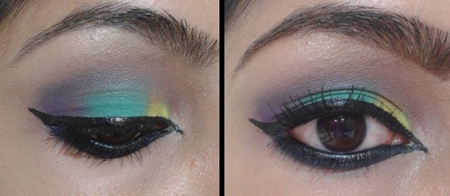 Multi Colored Eyes Makeup and Arabian Style Eye Liner