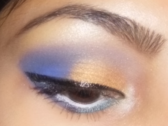 Purple and Gold Eye Makeup Look1