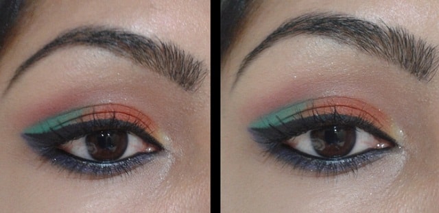 Orange and Blue Eye Makeup