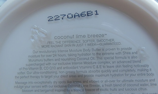 Bath and Body Works Coconut Lime Breeze Body Butter Claims