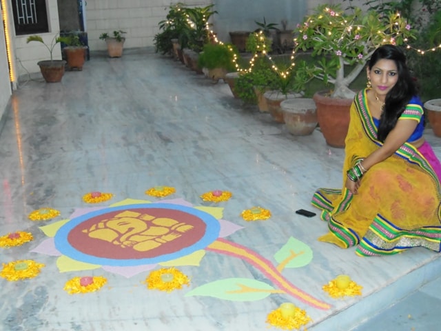 Diwali_Lehenga_Rangoli_Me 4