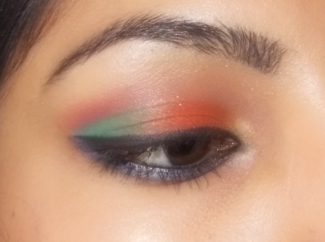 Eyes-O-Mania- Orange and Blue Eye Makeup