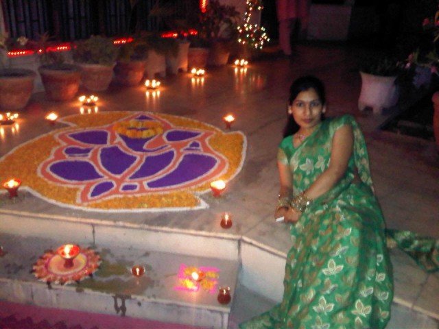 Me with My first Rangoli 1