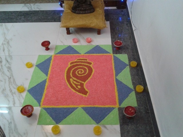 My third Rangoli @ Diwali 2013