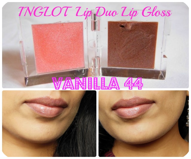 INGLOT Lip Duo Lip Gloss Vanilla 44 Lip Swatch